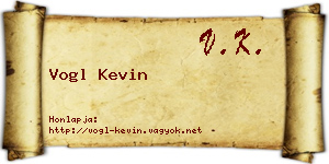 Vogl Kevin névjegykártya